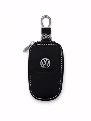Kožený elegantný obal pre kľúče s logom Volkswagen Black (verzia 12)