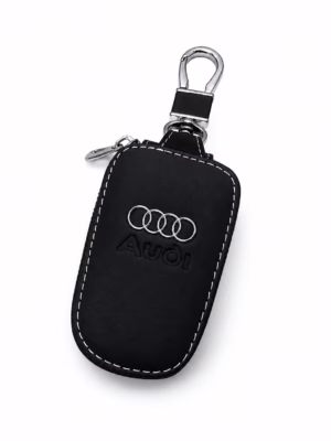 Kožený elegantný obal pre kľúče s logom Audi Black (verzia 7)