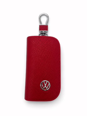Kožený elegantný obal pre kľúče s logom Volkswagen Red (verzia 11)