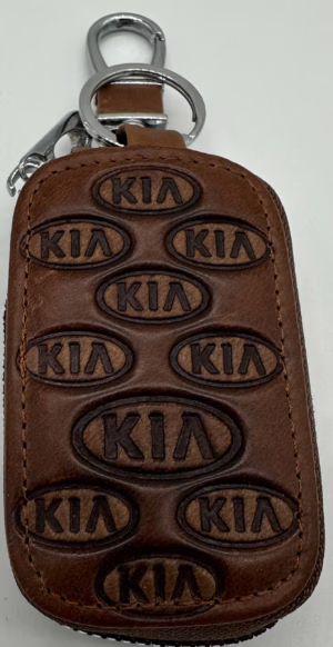 Kožený elegantný obal pre kľúče s logom KIA Brown (verzia 11)