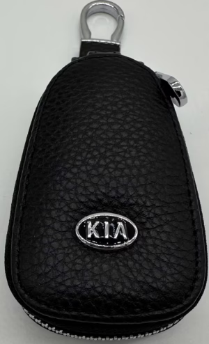 Kožený elegantný obal pre kľúče s logom KIA Black (verzia 10)