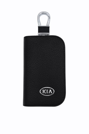 Kožený elegantný obal pre kľúče s logom KIA Black (verzia 3)